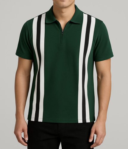 Premium Classic Pique Bottle Green Polo Shirt For Men