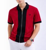 Premium Full Zipper Deep Maroon T-Shirt For Men
