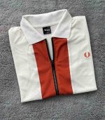 Premium Full Zipper Orange T-Shirt For Men - Image 2