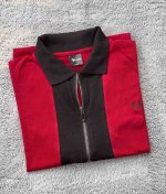 Premium Full Zipper Deep Maroon T-Shirt For Men - Image 2